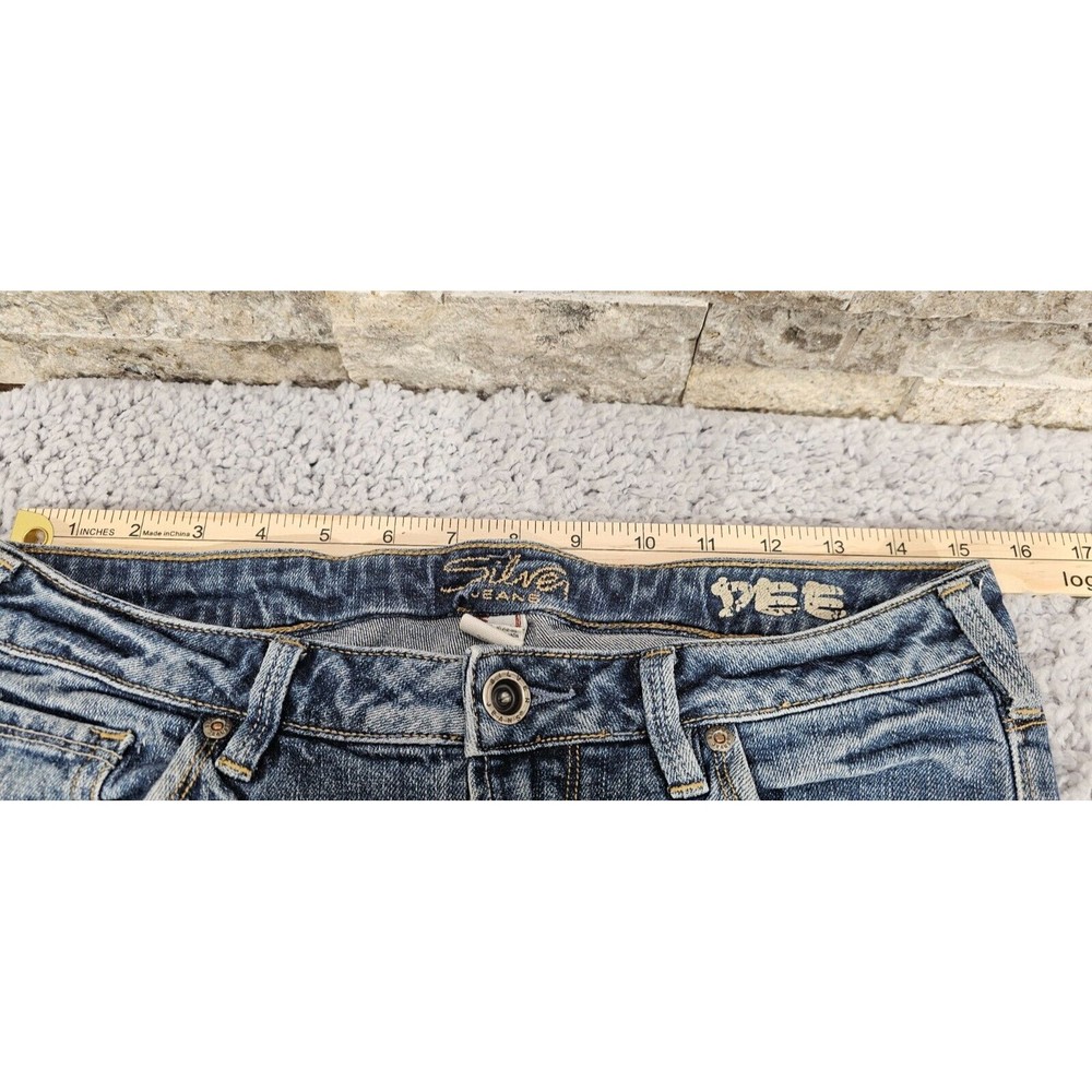VTG Silver Jeans Bermuda Shorts Women 28 Denim DEE Low Rise Retro 90s Y2K Grunge - Picture 7 of 9